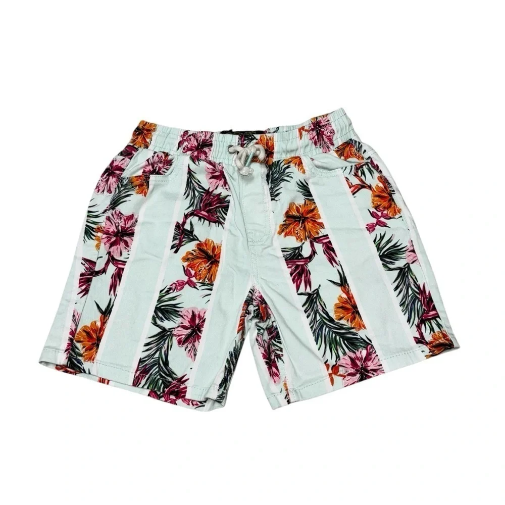 Good Vibes by Drill Clothing Co. Boy's S Small Bermuda Shorts Beach Palm Print